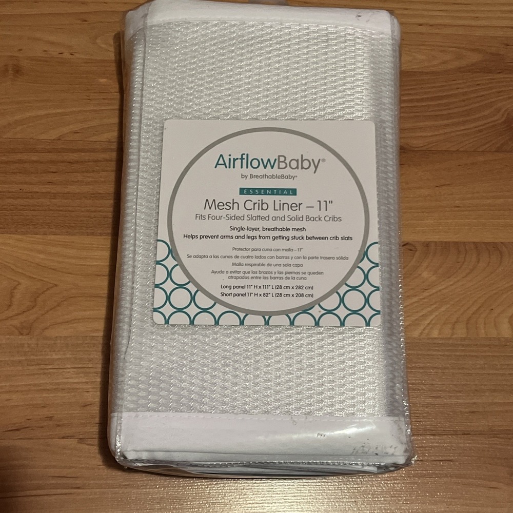 Breathable Mesh Liner for Full-Size‎ Cribs (White, 11 inch (Pack of 1))